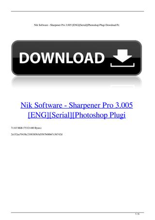Nik sharpener pro download